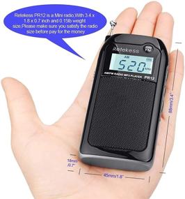 img 2 attached to Retekess PR12 Pocket Digital Radio, AM FM Mini Portable Radio with 📻 TF Port, Backlit Display & Earphone Jack, Ideal for Jogging and Gym (Black)