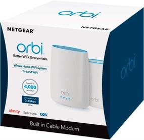 img 1 attached to NETGEAR Orbi CBK40 All-in-One Cable Modem and Mesh WiFi System - Built-in Modem with Speeds up to 2.2 Gbps, Covers 4,000 sq. ft, AC2200