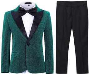 img 4 attached to Fashion Tuxedo Pieces Golden Silver Boys' Clothing in Suits & Sport Coats