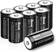 🔋 bonai d rechargeable batteries - 10,000mah 1.2v ni-mh high capacity high rate d size battery - rechargeable d cell batteries with extended capacity (8 pack) logo