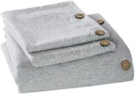 🛏️ king size gray chambray microfiber brushed duvet cover - mukka, coconut button closure - heather gray duvet covers, breathable and low maintenance logo