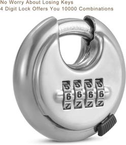 img 2 attached to 🔒 Secure Your Outdoor Storage Spaces with 4 Digit Combination Disc Padlocks - Set of 2, Hardened Steel Shackle, Ideal for Sheds, Garages, Gates, Trailers, and More