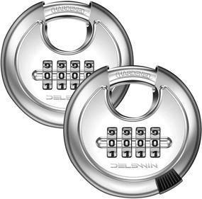 img 4 attached to 🔒 Secure Your Outdoor Storage Spaces with 4 Digit Combination Disc Padlocks - Set of 2, Hardened Steel Shackle, Ideal for Sheds, Garages, Gates, Trailers, and More
