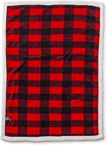 img 1 attached to 🔴 Trailcrest Christmas Buffalo Plaid Warm Throw Blanket: Plush Sherpa Adult Ideal for Men & Women - Home, Holiday, Outdoor, Travel - Perfect for Bed, Couch, or Cabin - Extra Large Size