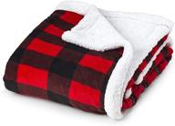 🔴 trailcrest christmas buffalo plaid warm throw blanket: plush sherpa adult ideal for men & women - home, holiday, outdoor, travel - perfect for bed, couch, or cabin - extra large size logo