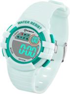 kids digital watch waterproof for girls boys: 🌈 alarm, stopwatch, night light, calendar - outdoor sports multifunction wristwatch logo