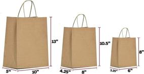 img 3 attached to 🛍️ Large, Medium, and Small Kraft Paper Bags Bulk - 25 Pcs Each - 6x3.25x8 & 8x4.25x10.5 & 10x5x13 - Ideal for Gifts, Crafts, and Shopping - Durable and Eco-Friendly Brown Paper Bags with Handles
