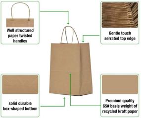 img 1 attached to 🛍️ Large, Medium, and Small Kraft Paper Bags Bulk - 25 Pcs Each - 6x3.25x8 & 8x4.25x10.5 & 10x5x13 - Ideal for Gifts, Crafts, and Shopping - Durable and Eco-Friendly Brown Paper Bags with Handles