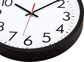 img 1 attached to 🕛 12-Inch Lumuasky Black Wall Clock: Silent Non-Ticking Quartz Battery Operated Decor for Home Office School