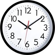 🕛 12-inch lumuasky black wall clock: silent non-ticking quartz battery operated decor for home office school logo