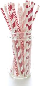 img 1 attached to 25-Pack Red and Pink Premium Paper 💖 Straws for Valentine's Day Party: Party Supplies and Decor