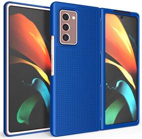 img 1 attached to 📱 Nakedcellphone Cobalt Blue Case with Clip: Slim Hard Cover and Belt Holster Stand for Galaxy Z Fold 2 5G Phone