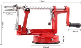 img 3 attached to 🍏 Red Apple Peeler Corer – Durable Chrome Cast Magnesium Alloy Slicer with Stainless Steel Blades and Strong Suction Base for Apples and Potatoes