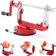 🍏 red apple peeler corer – durable chrome cast magnesium alloy slicer with stainless steel blades and strong suction base for apples and potatoes logo