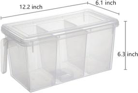 img 3 attached to 🍱 MineSign Plastic Food Storage Containers with Lids - Square Handle Organizer Boxes for Refrigerator, Fridge, Cabinet, and Desk - Set of 2 Organizers with 6 Removable Bins