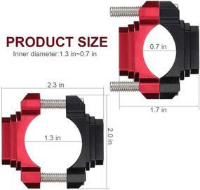 img 2 attached to Улучшите свой опыт вождения с универсальным держателем руля мотоцикла MOTOBA: регулируемым продленным зеркалом заднего вида и кронштейном для дополнительных прожекторов для мотоциклов Harley Davidson, спортбайков и скутеров (красный+черный) 🏍️