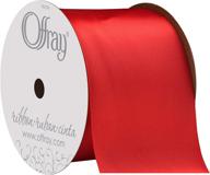 🎀 berwick offray 360125 single face satin ribbon: vibrant red, 2 1/4" x 9 ft - perfect for various crafting and decorating projects logo