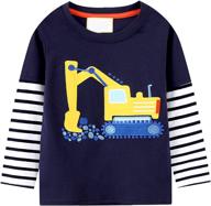 frogwill toddler excavator cartoon 🐸 construction boys' clothing: tops, tees & shirts logo