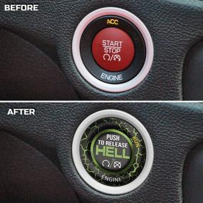 img 3 attached to 🚀 Dodge Ram 1500 Challenger Charger Durango Engine Start Stop Button Overlay Sublime Green Emblem - Push to Release Hell Badge Unique Style - Perfect for Decals - TOOLEPIC 2015-2021 Accessories
