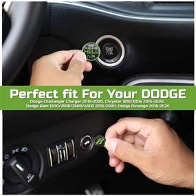 img 2 attached to 🚀 Dodge Ram 1500 Challenger Charger Durango Engine Start Stop Button Overlay Sublime Green Emblem - Push to Release Hell Badge Unique Style - Perfect for Decals - TOOLEPIC 2015-2021 Accessories