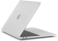 📦 moshi iglaze hardshell case for macbook air 13" 2020-2018 (thunderbolt 3/usb-c) - scratch protection, effortless installation & removal, heat dissipation, clear macbook cover logo