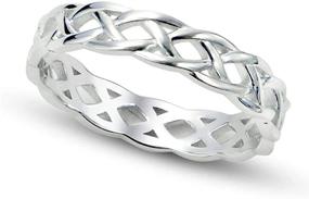 img 1 attached to Sterling Silver Celtic Knot Eternity Band Ring: Unleash Your Inner Coyote with COYOTE Jewelry