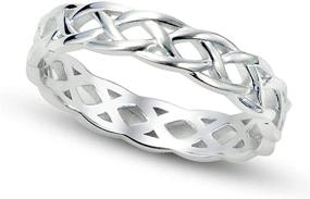 img 2 attached to Sterling Silver Celtic Knot Eternity Band Ring: Unleash Your Inner Coyote with COYOTE Jewelry