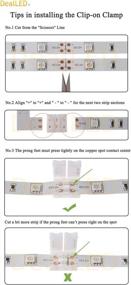 img 1 attached to 10PCS AWG20 5050 5630 LED Flexible Light Strip Power Clip Connector with DC Jack 5.5x2.1mm Cable, 2 Pins, 10mm Wide | Strip to Strip Jumper Wire Solderless