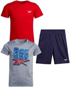 img 4 attached to 👦 Reebok Boys 3-Piece Athletic Active Sport Tee and Short Set