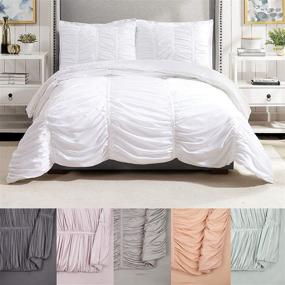 img 4 attached to 🛏️ Full/Queen Modern Heirloom Emily Texture Comforter Set in White – 3-Piece