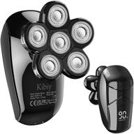 🪒 kibiy electric head shaver for men - 5-in-1 cordless led bald head shaver with ipx7 waterproof 5d rotary shaver, nose hair trimmer, and type-c charge - black logo