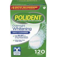 pack of 5 polident overnight whitening denture cleanser, antibacterial formula with triple mint freshness - 120 ea logo