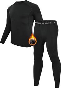 img 4 attached to 👖 TOREEL Men's Thermal Underwear Set - Fleece Lined Long Johns Base Layer with Long Sleeve Top & Bottom