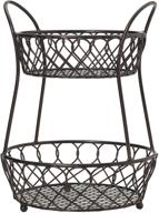 gourmet basics by mikasa loop and lattice wire basket - antique black: exquisite organizational solution логотип