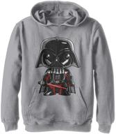 🔥 unleash the force: star wars boys' hooded pullover fleece for epic adventures logo