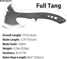 img 3 attached to 🪓 JXE JXO Throwing Axe Sets: 10.2in Overall with 3.7in Blade - Tactical Tomahawk for Axe Throwing, Full Tang 420HC Stainless Steel, Spike Design