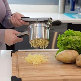 img 3 attached to 🥔 Fluffy Mashed Potatoes Made Easy with Cute Essentials Potato Ricer Stainless Steel - Heavy Duty Kitchen Tool for Effortless Mashing and Ricing of Fruits and Vegetables