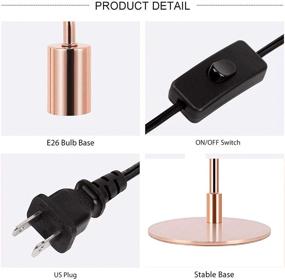 img 2 attached to 🌹 Haitral Modern Table Lamp: Stylish Industrial Nightstand Lamp with Edison Metal Design, Perfect for Bedroom, Girls Room, Office, Dorm – Rose Gold