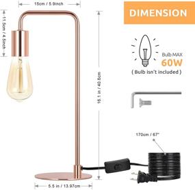 img 3 attached to 🌹 Haitral Modern Table Lamp: Stylish Industrial Nightstand Lamp with Edison Metal Design, Perfect for Bedroom, Girls Room, Office, Dorm – Rose Gold