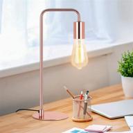 🌹 haitral modern table lamp: stylish industrial nightstand lamp with edison metal design, perfect for bedroom, girls room, office, dorm – rose gold логотип