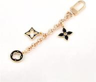 🌼 enhance your lv tote with bag charm flowers pendant - black clasp, 5.5in / 14cm logo