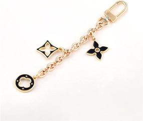 img 4 attached to 🌼 Enhance Your LV Tote with Bag Charm Flowers Pendant - Black Clasp, 5.5in / 14cm