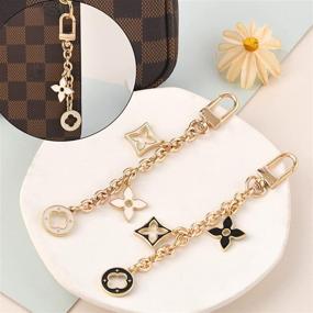 img 1 attached to 🌼 Enhance Your LV Tote with Bag Charm Flowers Pendant - Black Clasp, 5.5in / 14cm