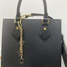 img 2 attached to 🌼 Enhance Your LV Tote with Bag Charm Flowers Pendant - Black Clasp, 5.5in / 14cm