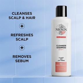 img 2 attached to 🧴 Nioxin Cleanser Shampoo 10.1 fl oz: System 1-6 with Peppermint Oil for Thinning Hair - Fine/Natural & Color/Chemically-Treated Hair