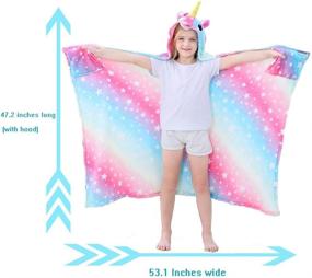 img 3 attached to 🦄 RIBANDS HOME Hooded Unicorn Blanket - Silky Soft Kids Wearable Hoodie Blanket, Toddler & Children Animal Hoodie Cloak in Shining Night Color
