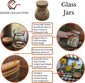 img 2 attached to 🔋 Essexx Collection 23.67 FL OZ (700 ML) Glass Airtight Jar, Storage Canister for Coffee, Kitchen Spices & More. Borosilicate Container with Bamboo Lid, Heat Resistant. Quantity 1 Per Order