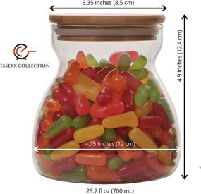 img 3 attached to 🔋 Essexx Collection 23.67 FL OZ (700 ML) Glass Airtight Jar, Storage Canister for Coffee, Kitchen Spices & More. Borosilicate Container with Bamboo Lid, Heat Resistant. Quantity 1 Per Order