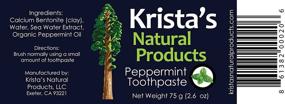 img 2 attached to 🌿 Krista's Natural Products Organic Peppermint Toothpaste - 75 g (2.6 oz)