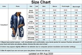 img 2 attached to Ripped Classic Distressed Trucker Jackets Women's Clothing